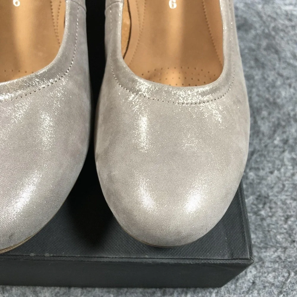 Gabor Comfort Pumps Womens Size 8.5 Beige Leather Block Heel Round Toe Shoes